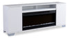 Robin 70\" Modern Electric Fireplace TV Stand with Storage and Cable Management for TVs up to 80\"- White