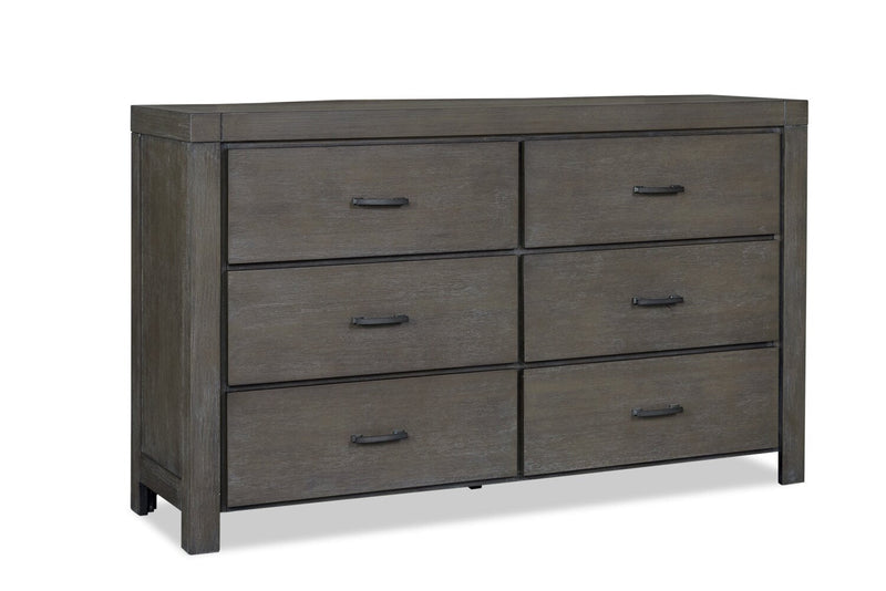 Koda Bedroom 6-Drawer Dresser, 60\"W x 36\"H, Acacia Wood - Grey 