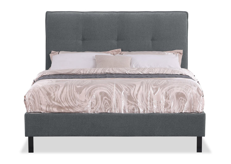 Amos Charcoal Tufted Fabric Headboard - Full