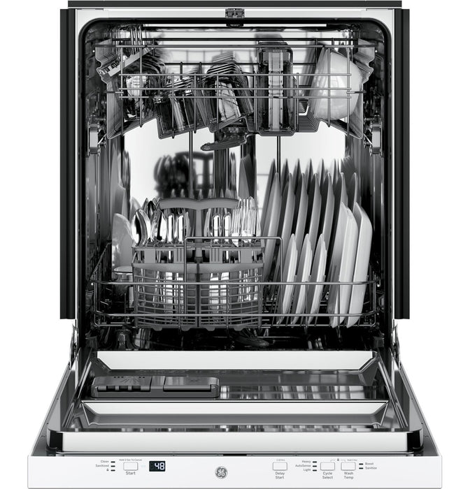 GE 24\" Built-In Dishwasher with Piranha Hard Food Disposer – White - GDT225SGLWW\t