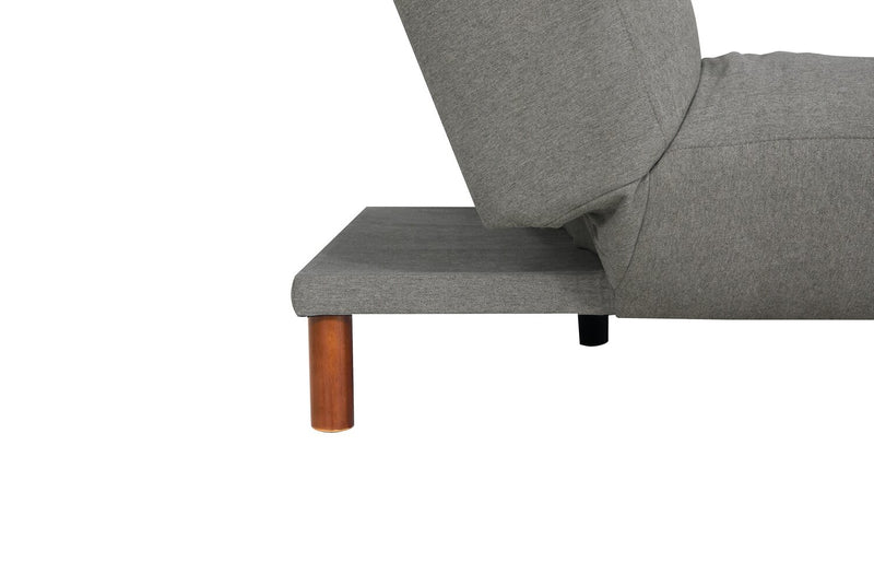 Campus 76\" Fabric Klik Klak Futon with Tufting and Wood Legs - Grey