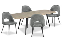 Joss 5pc Dining Set with Table & 4 Bay Chairs, 63-86.5