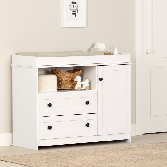 Zoe Baby Change Table with Storage Drawers - White 