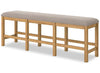 Archer Counter-Height Dining Bench with Fabric Seat, 72"W - Light Brown