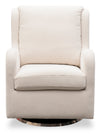Ellie 29\" Beige Linen-Look Fabric Swivel Glider Accent Chair with Wingback and Recessed Arms 