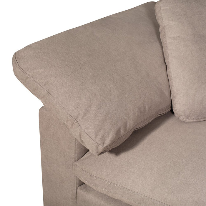 Eclipse 5-Piece Linen-Look Fabric Modular Sectional with Ottoman - Slate