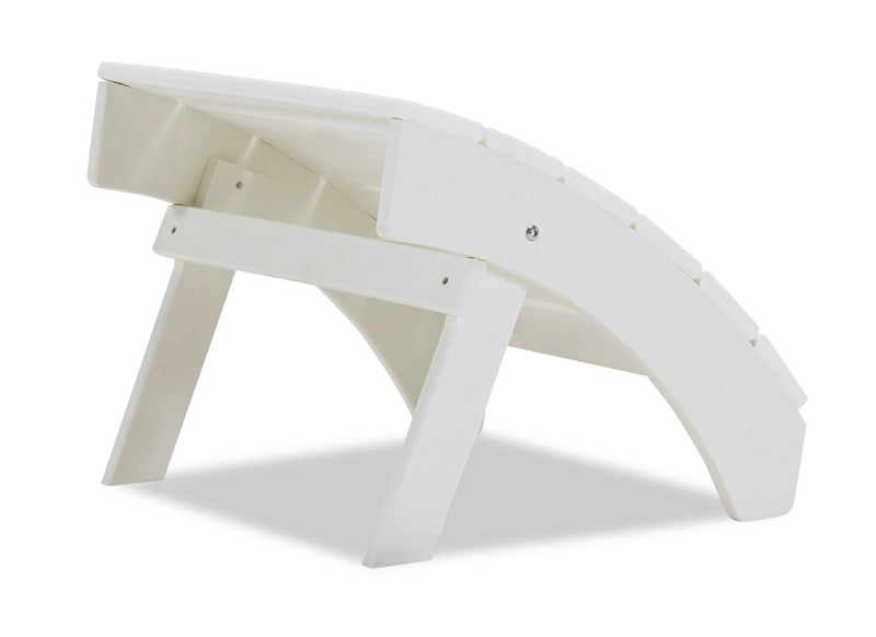 Bask Outdoor Patio Ottoman - High Density Plastic, UV & Weather Resistant - White 