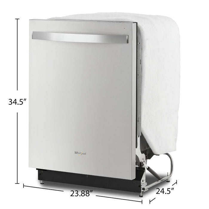 Whirlpool 24\" 51 dBA Built-In Top-Control Dishwasher with Third Rack - Fingerprint Resistant Stainle… 