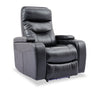 Glow 33\" Fabric Power Reclining Chair with Storage Armrests - Black 