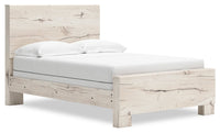 Derekson Panel Bed with Headboard & Frame, Rustic White - Full Size 