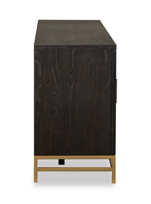 Cresset 84” Modern Solid Wood TV Stand with Storage and Cable Management for TVs up to 90\" - Coffee