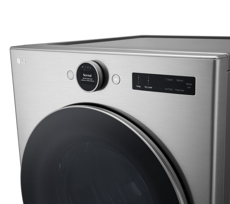 LG 7.4 Cu. Ft. Smart Electric Dryer with Steam - Graphite Steel - Stackable - DLEX5500V 