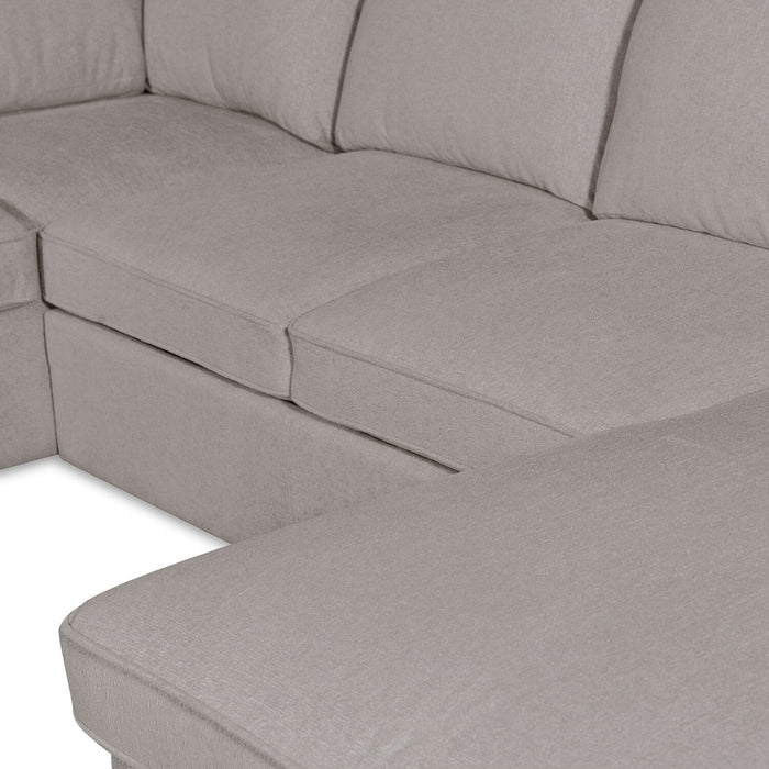 Scott Living Haven 3-Piece Right-Facing Chenille Fabric Sleeper Sectional with Storage Chaise - Grey 
