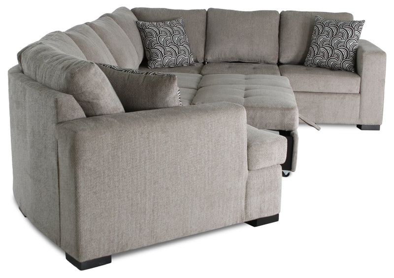 Legend 4-Piece Left-Facing Cuddler Sleeper Sectional - Platinum 