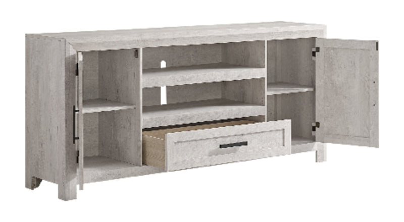 Hayward 70” Modern TV Stand with Storage and Cable Management for TVs up to 75” - White