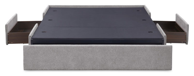 Amos Grey Upholstered Storage Bed Base - Queen