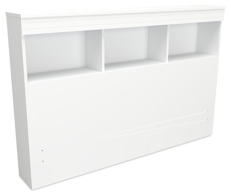 Riley Full Mates Bed with Bookcase Headboard - White