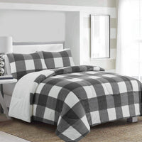 Henrick 3-Piece Queen Sherpa Comforter Set – Grey