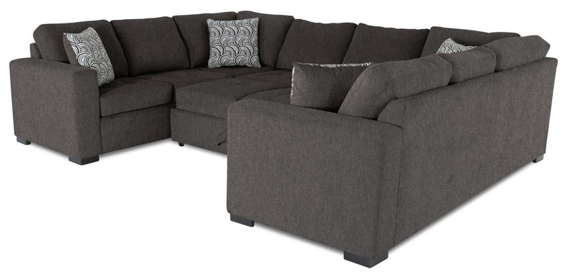 Legend 3-Piece Chenille Sleeper Sectional Sofa - Pewter