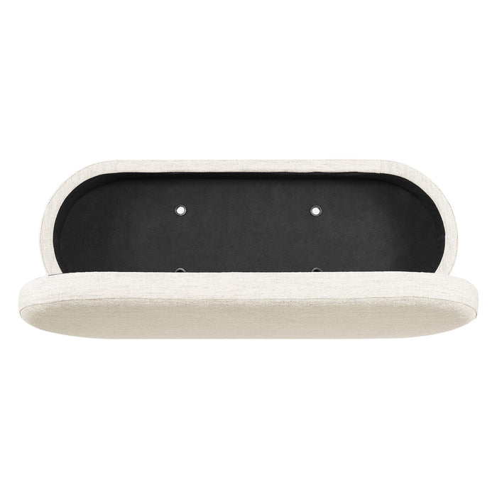 Montreal Oval Fabric Storage Ottoman - White