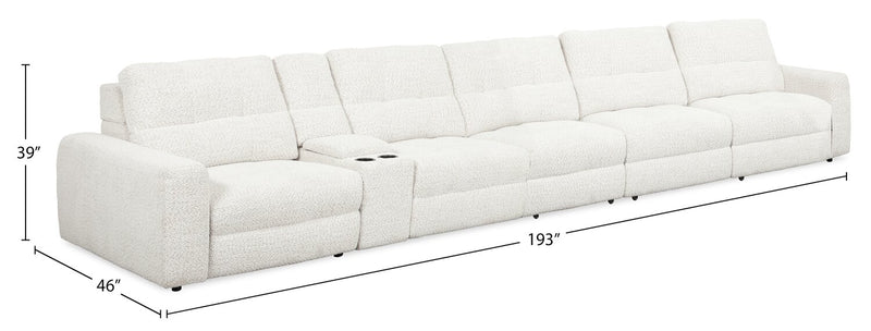 Scott Living Elevate Modular 6-Piece Left-Facing Chenille Fabric Sectional with Power Reclining - Beige
