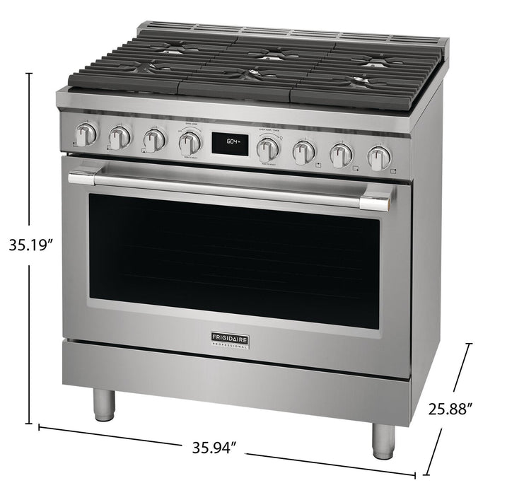 Frigidaire Professional 4.4 Cu. Ft. Dual Fuel Range With Dual Fan Convection and Six Burner Cooktop … 
