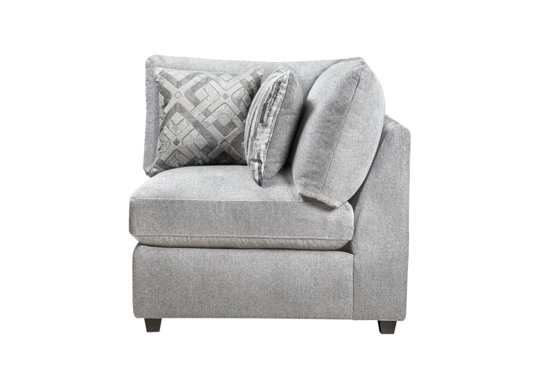 Scott Living Evolve Modular 4-Piece Grey Linen-Look Fabric Sectional with Feather Down Seat Cushions