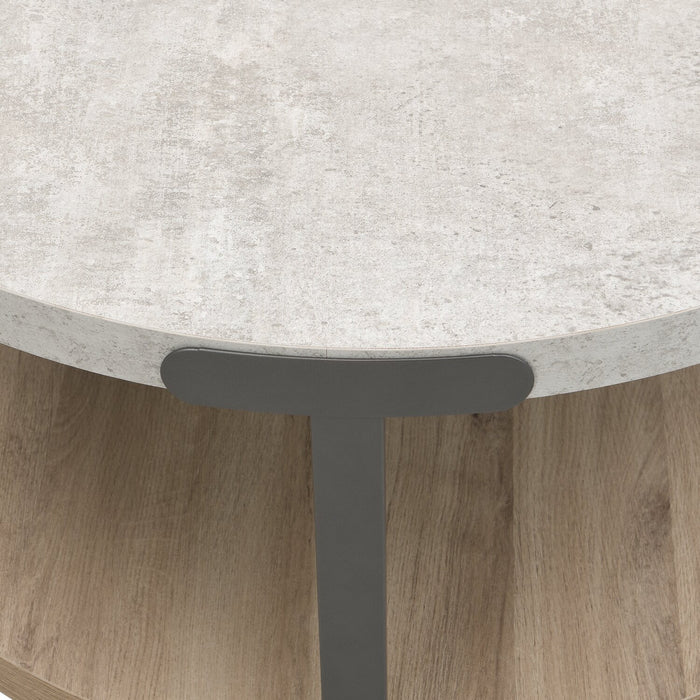 Felicity 36\" Round Coffee Table with Shelf and Casters - Grey