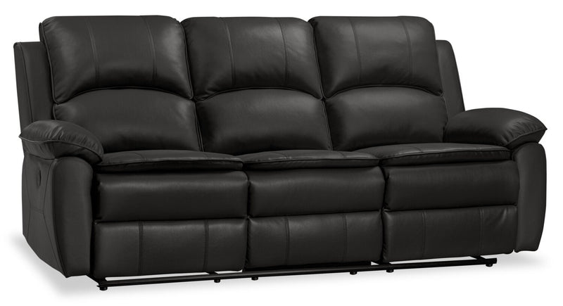 Chandler 82\" Leather-Look Fabric Power Reclining Sofa with USB Ports - Grey 