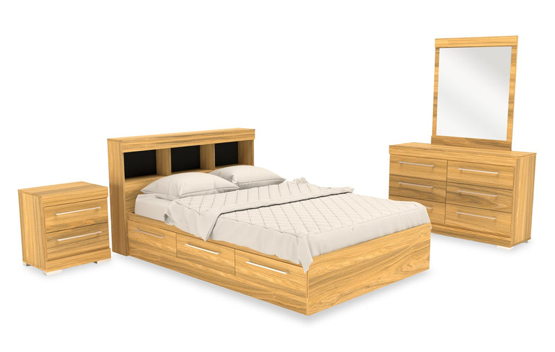 Riley 6-Piece Full Mates Bed with Headboard Bedroom Set – Natural