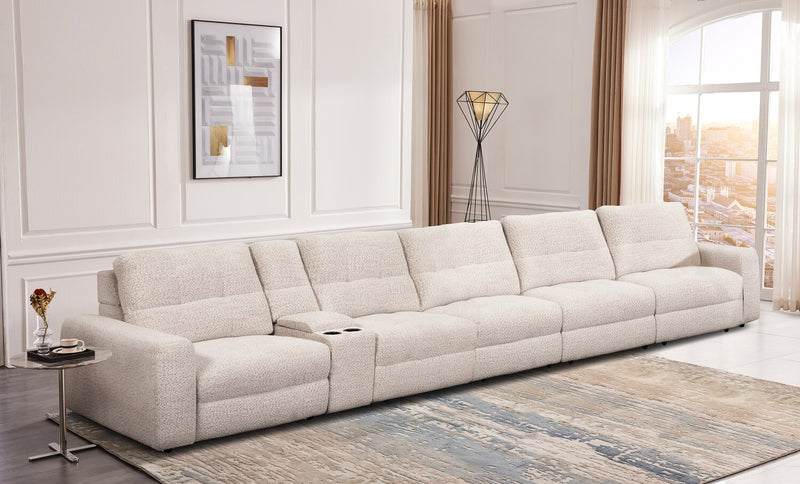 Scott Living Elevate Modular 6-Piece Left-Facing Chenille Fabric Sectional with Power Reclining - Beige