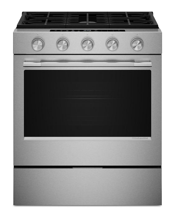 KitchenAid 30\" 5.0 Cu. Ft. Slide-in Gas Range - Fingerprint Resistant Stainless Steel - KSGS530SPS