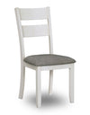 Echo Dining Chair with Linen-Look Fabric, Wood, Ladder-Back - White 