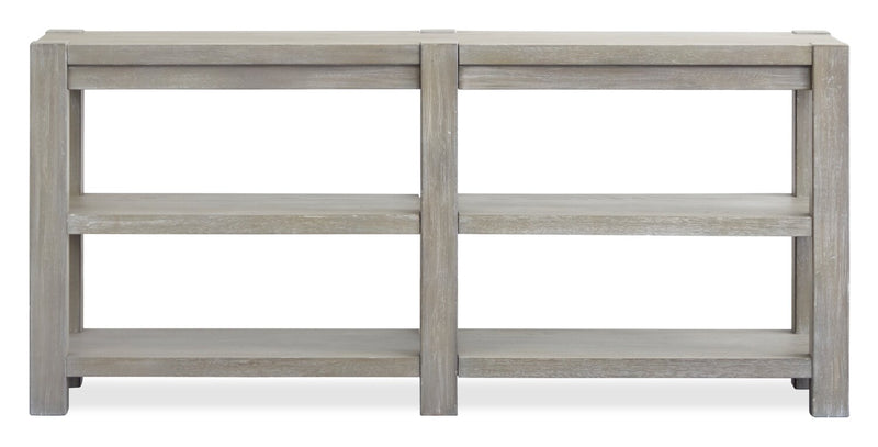 Clifford 64” Contemporary Solid Wood Sofa Table with Shelves - Calico Grey