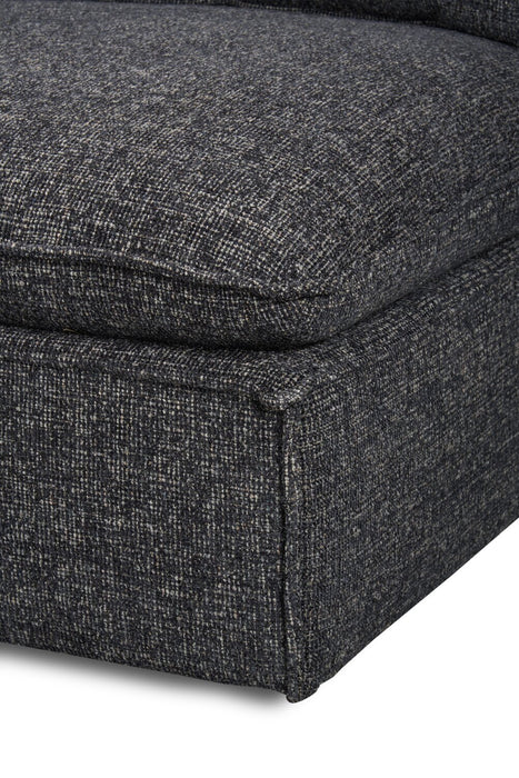 Fusion Modular 5-Piece Charcoal Grey Chenille Fabric Armless Sectional