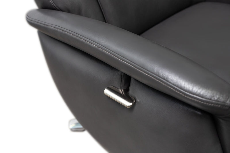 Vega Leath-Aire® Swivel Reclining Chair and Footrest - Grey