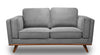 Kort & Co. Kassia 65.4\" Linen-Look Fabric Loveseat with Wood Base and Legs - Grey 