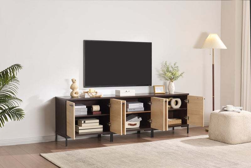 Sonora 3-piece TV Stand with Storage for TVs up to 78\"- Dark Oak