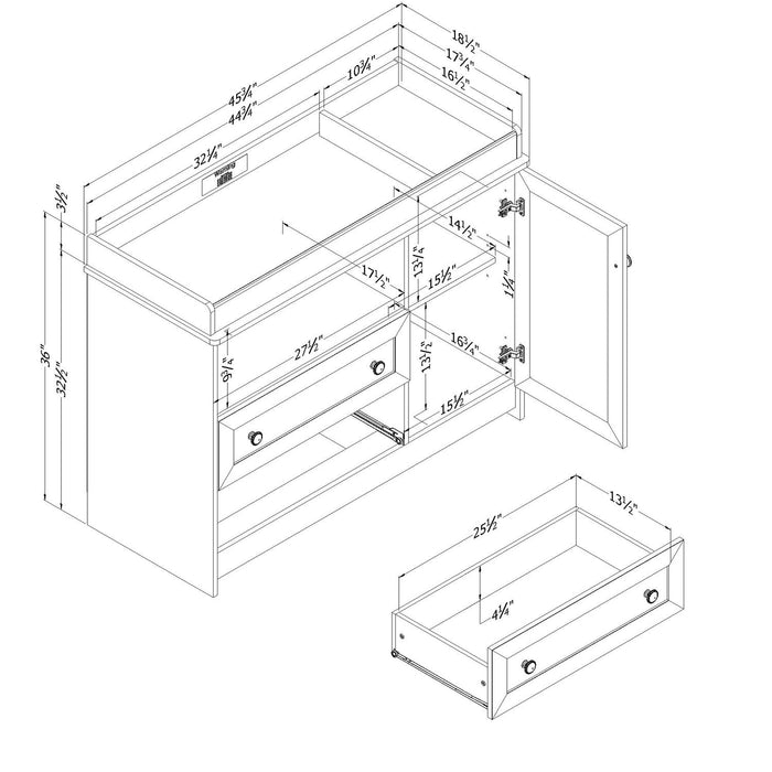 Zoe Baby Change Table with Storage Drawers - White 