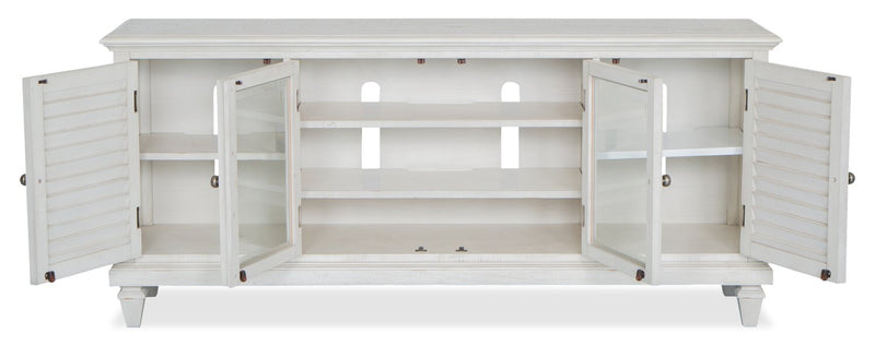 Baron 114\" Rustic 4-Piece Pine Entertainment Centre with Storage and Cable Management for TVs up to 70” 
