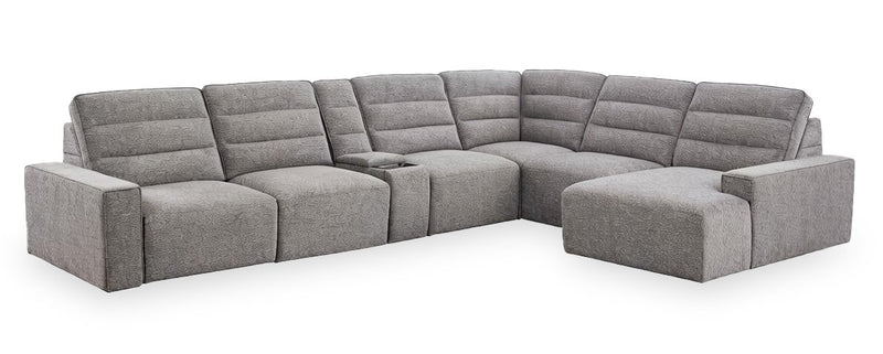 Prestige 7-Piece Right-Facing Power Reclining and Sliding Sectional – Light Grey