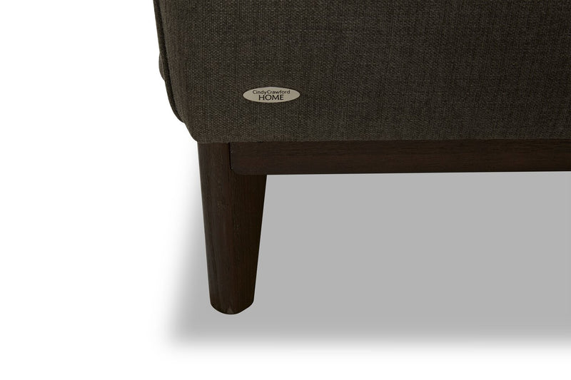 Cindy Crawford Home Gena 85\" Charcoal Grey Linen-Look Fabric Condo-Size Sofa with Removable Back Cushions
