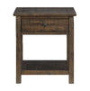 Edwin 22” Country Pine End Table with Storage - Homestead Brown