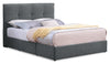 Amos Charcoal Upholstered Storage Bed with Tufted Headboard - King
