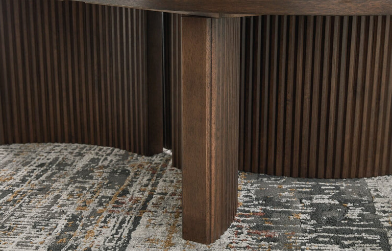 Barlow 52” Solid Wood Mid-Century Modern Coffee Table - Brown