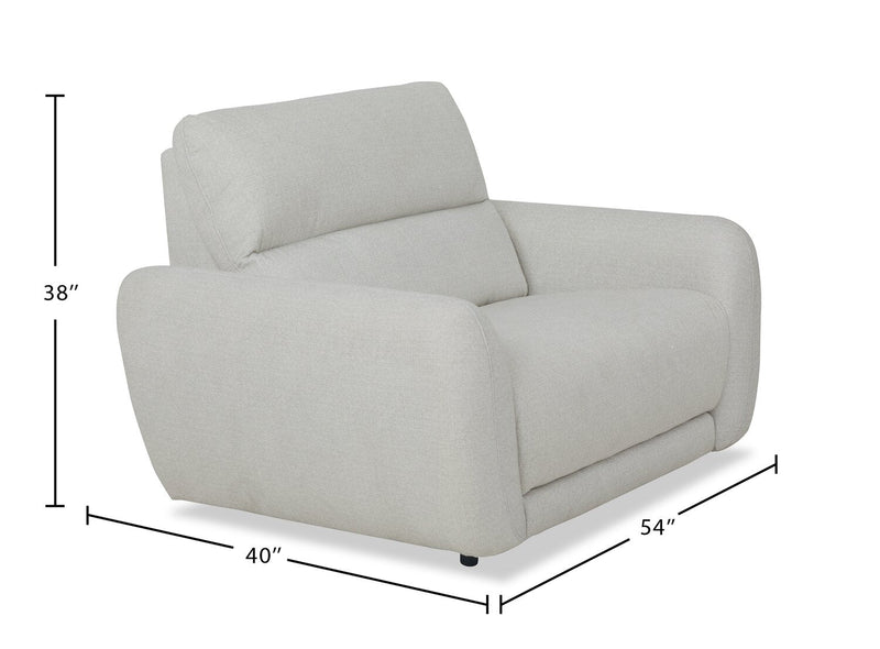 Cindy Crawford Home Kailyn 54\" Fabric Power Reclining Chair with Power Headrest - Beige  