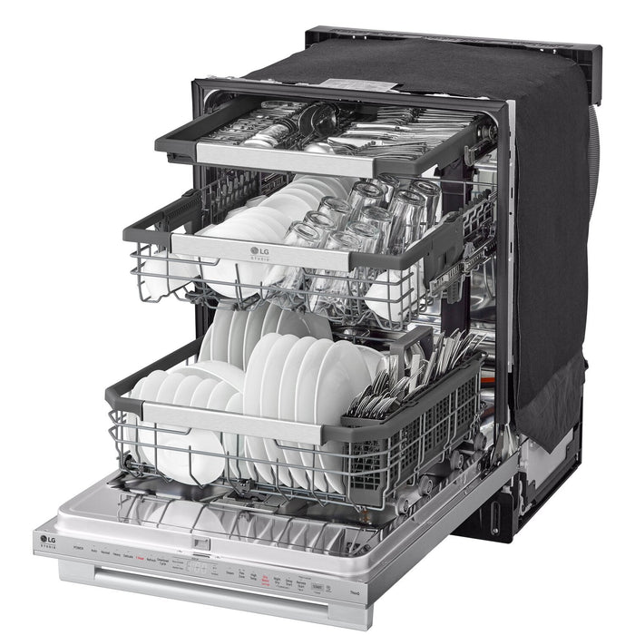 LG Studio 24\" 40 dBA Built-In Top-Control Smart Dishwasher with QuadWash®Pro  - Smudge Proof Stainless Stee… 