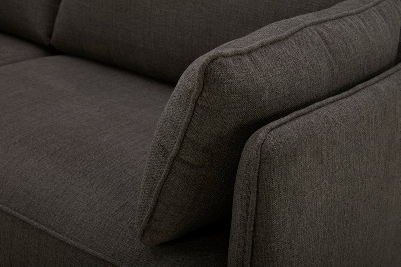 Cindy Crawford Home Gena 78.7\" Linen-Look Fabric Condo Size Sofa with Removable Back Cushions - Charcoal Grey 
