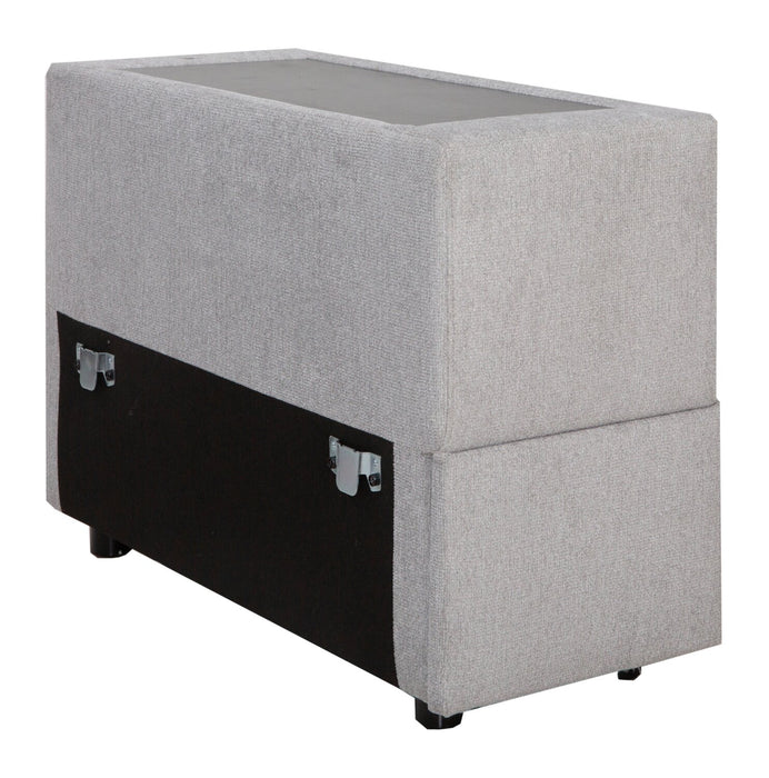 Vault 6-Piece Right-Facing Sectional with Sofa Bed Loveseat, Three Storage Chairs and Storage Chaise - Grey
