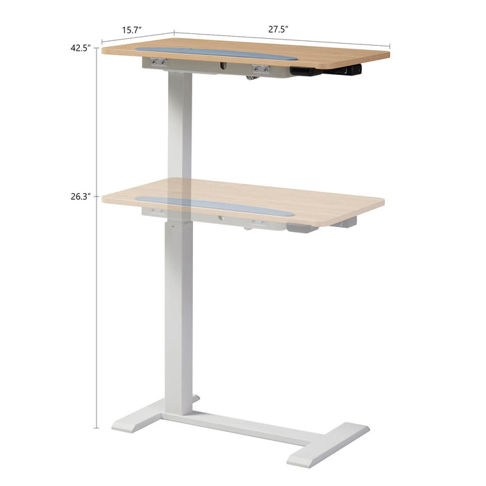 Aaron 26.77\" Height-Adjustable Office Desk with a Lift Top - Oak